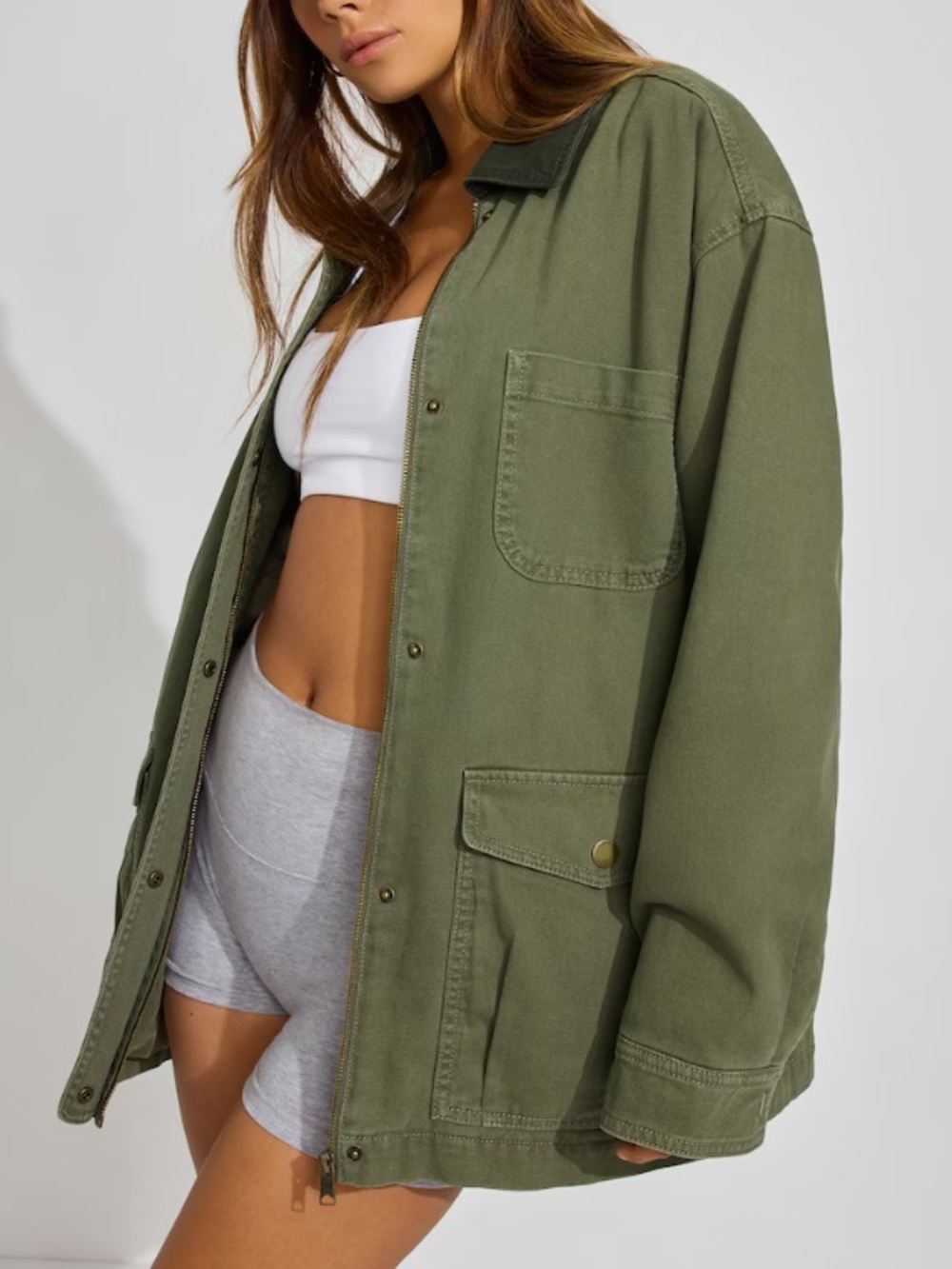 NWT! Garage Long Twill Field Jacket L/XL Willow Tree Green